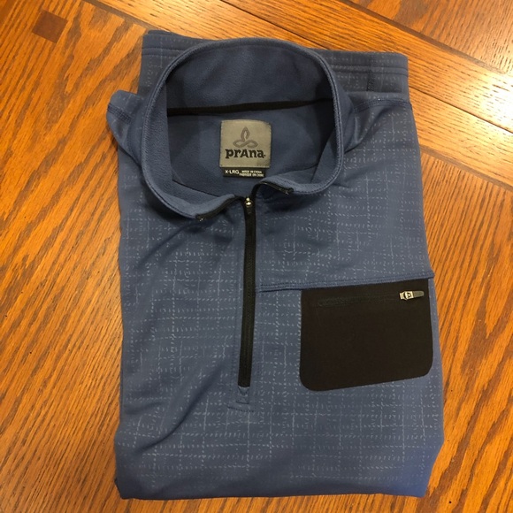 prAna Men’s 1/2 zip Pullover Sweater Blue Size XL - Picture 4 of 12